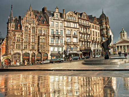 Monumental buildings in downtown Brussels