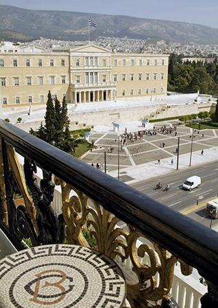 Greek Parliament viewed from one of the hotel rooms